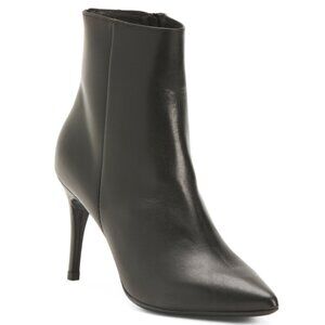 HELENE ROUGE Black Made In Spain Leather Heeled Ankle Boots